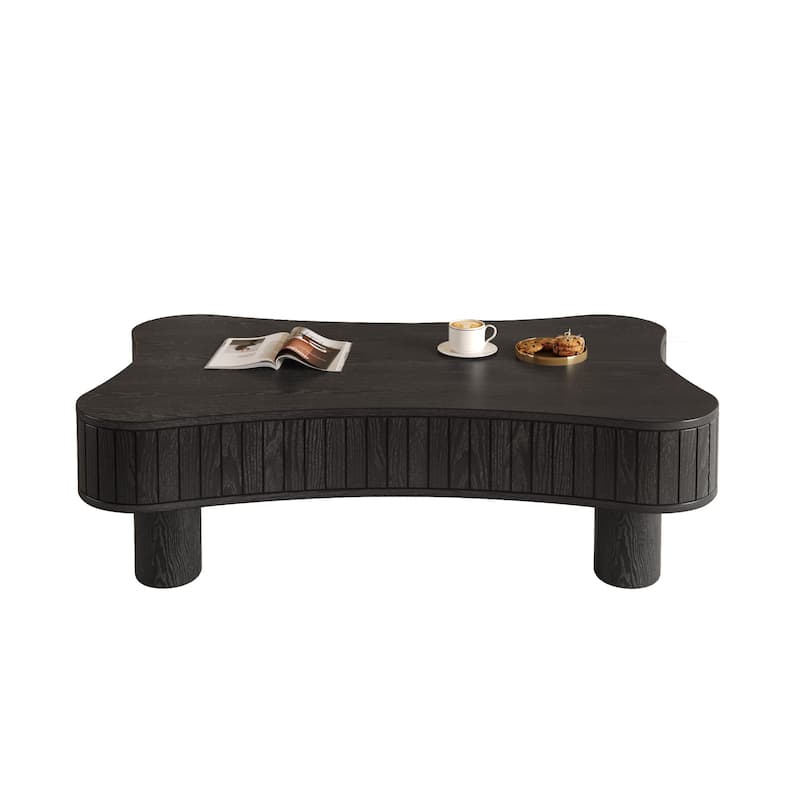 Medieval-Style Lift-Top Coffee Table with 3 Storage Compartments and Safety Corners, for Living Rooms, Light Brown