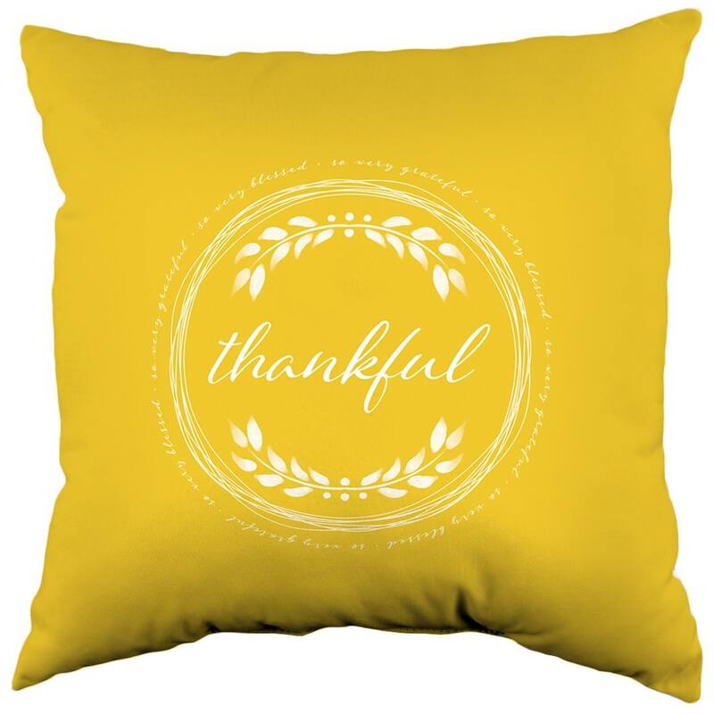 So Very Grateful Double Sided Pillow - Mustard