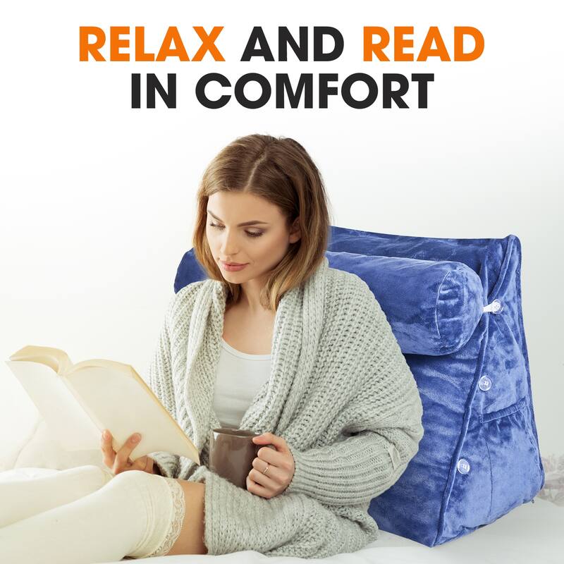 Cheer Collection Extra Large Wedge Pillow with Detachable Bolster