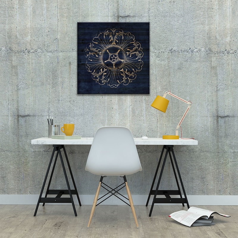 Rosette VI Print On Wood by Wild Apple Portfolio - Multi-Color