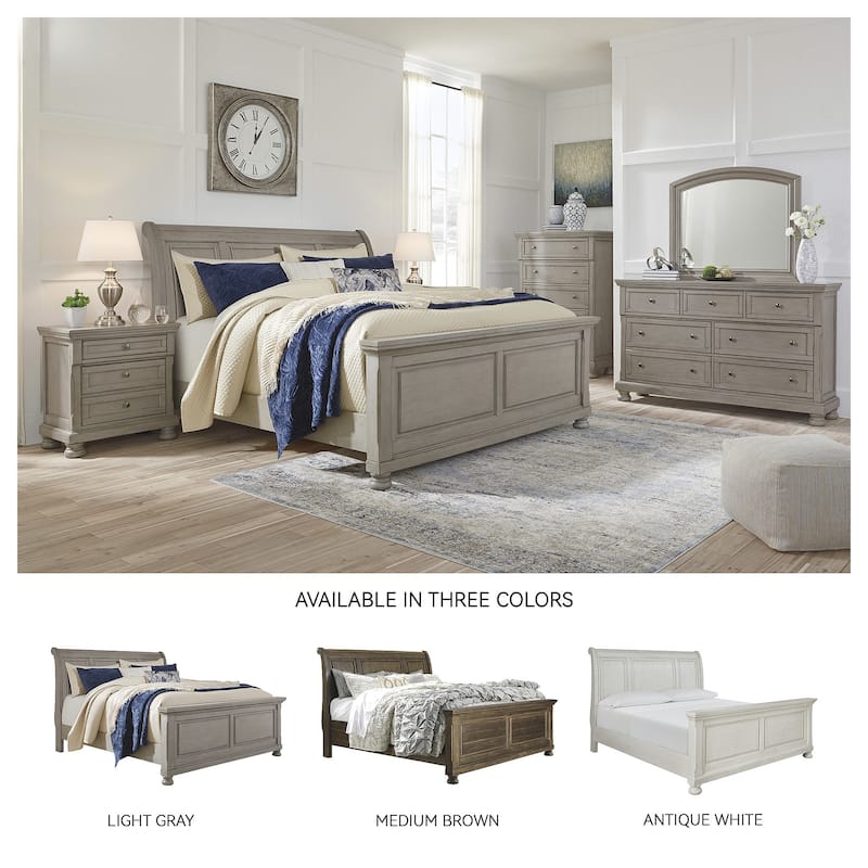 Signature Design by Ashley Lettner Light Gray Sleigh Bed