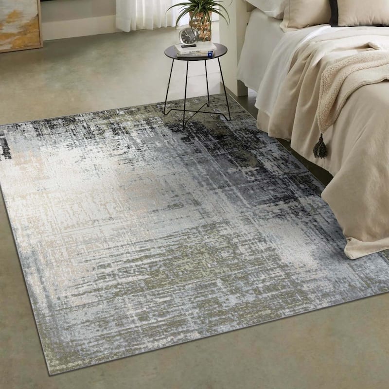 Luxe Weavers Modern Crosshatch Pattern Distressed Abstract Area Rug Carpet