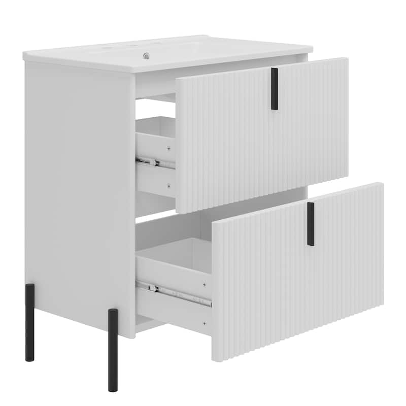 Freestanding Bathroom Vanity with Ceramic Sink