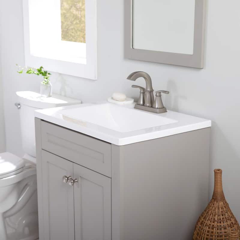 Spring Mill Cabinets Wyre 24" 2-Door Bathroom Vanity With White Sink Top