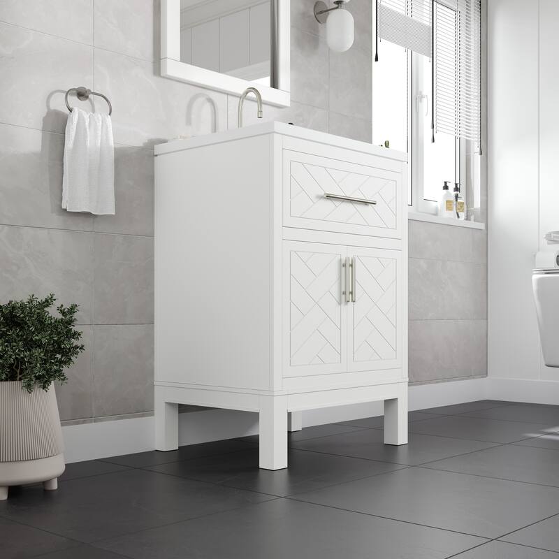 Eviva Cambridge Bath Vanity with Quartz Top and Porcelain Sink