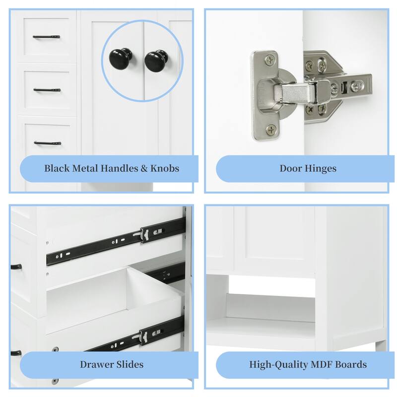 Sophisticated Bathroom Vanity with Multiple Storage Options and Durable Construction