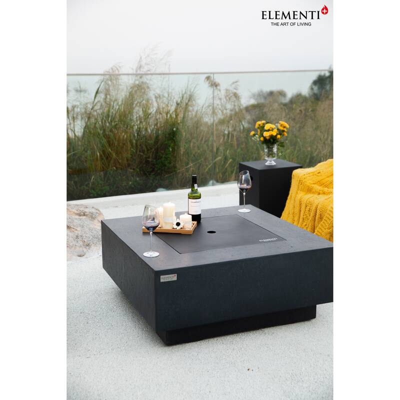 Elementi Plus Victoria Square Concrete Fire Pit - 40 x 40 x 16.9