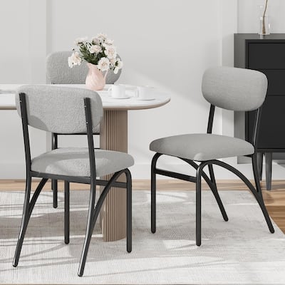 Mid Century Dining Chairs with Metal Legs, Backrest for Kitchen