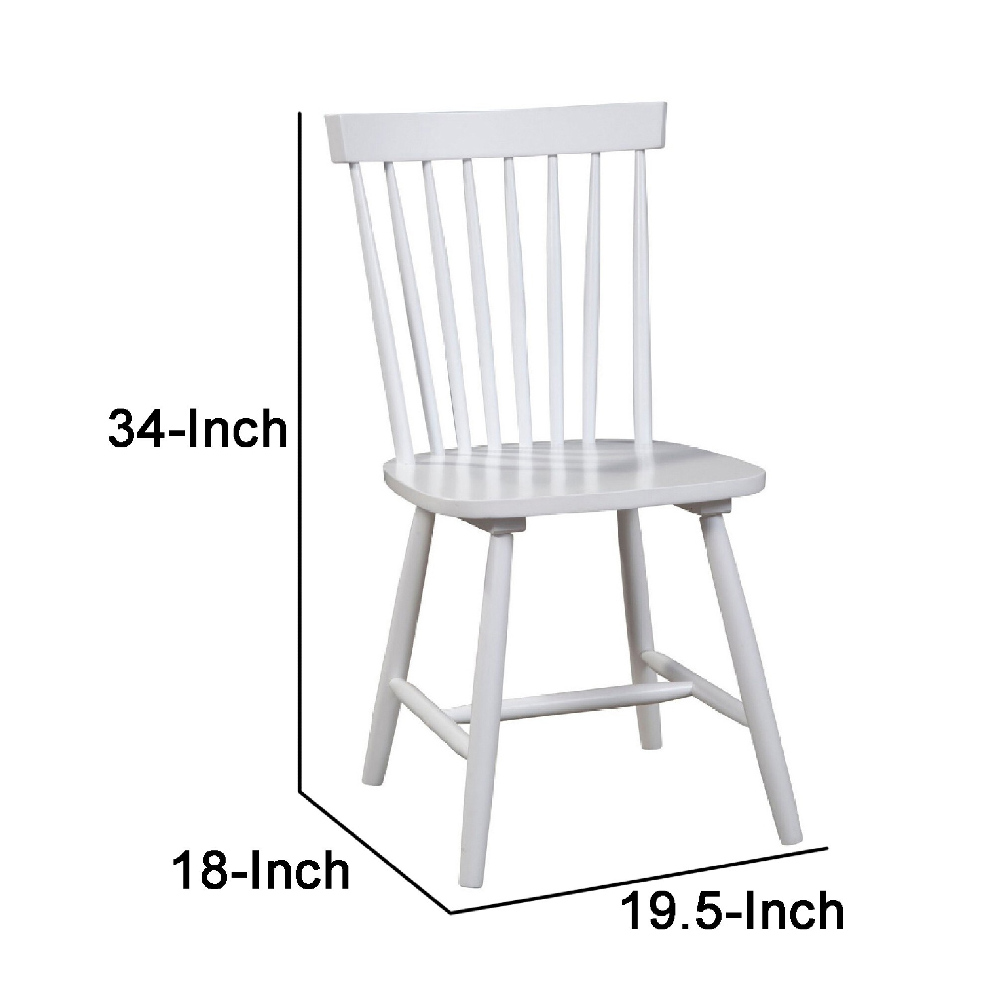 2024年冬【法人向けお歳暮】 Ray 18 Inch Dining Side Chair, Rubberwood, Windsor Back, Set 椅子