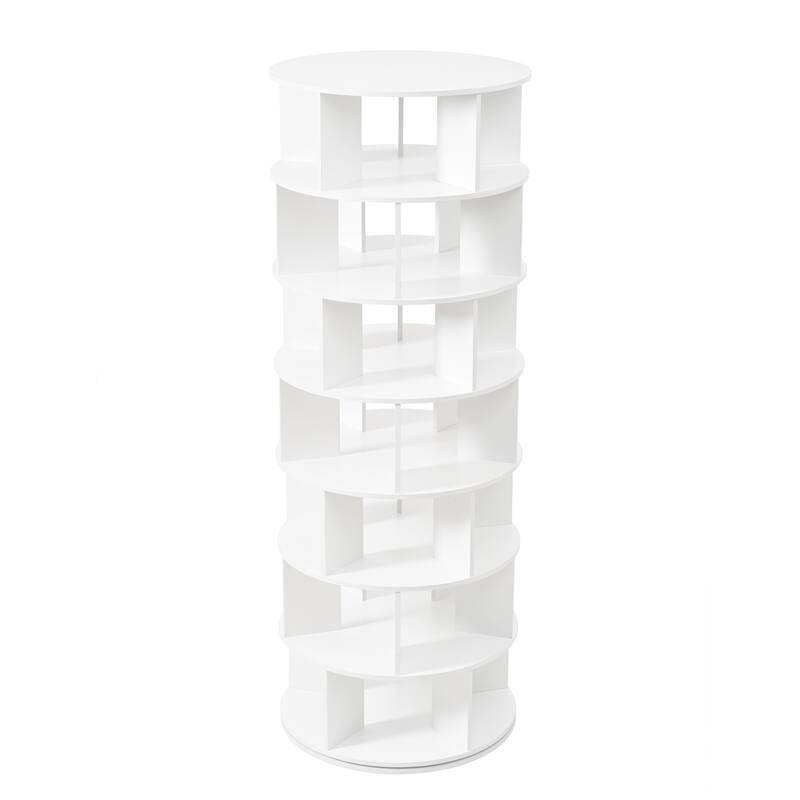 7-Tier Rotating Shoe Rack Tower with 5 Grids Per Layer