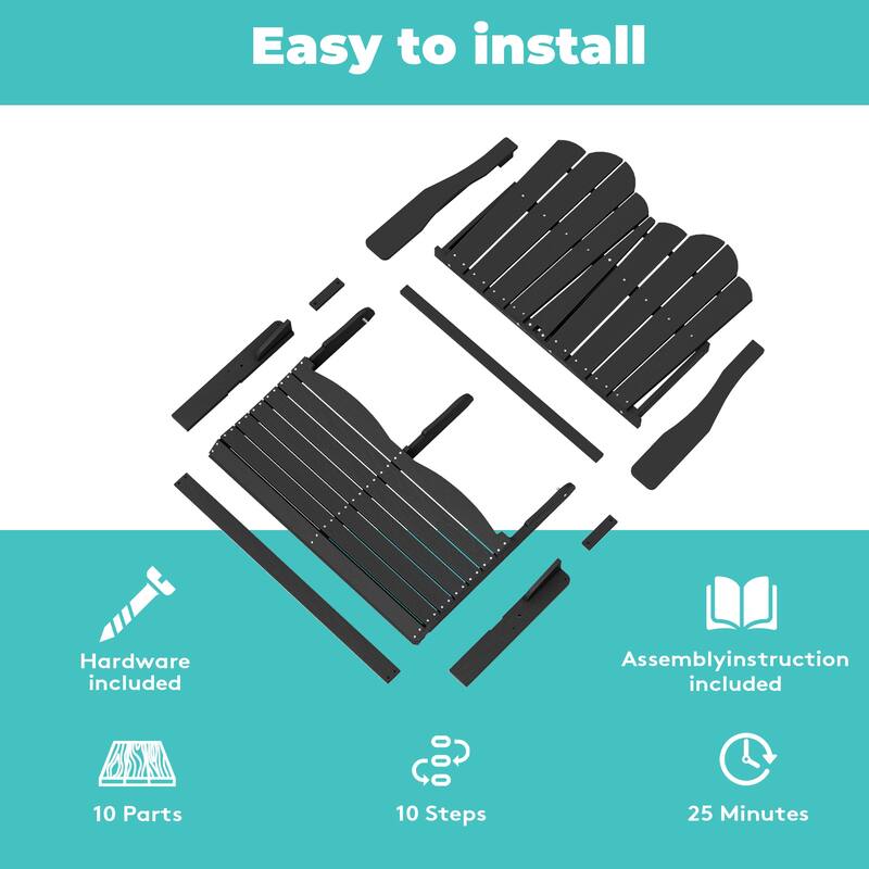Outdoor HDPE Foldable Patio Loveseat