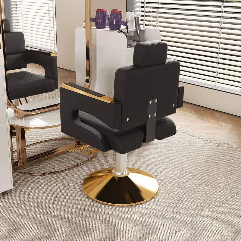 Stainless Steel Professional Hydraulic Barber Chair for Salon Barber Shop - N/A