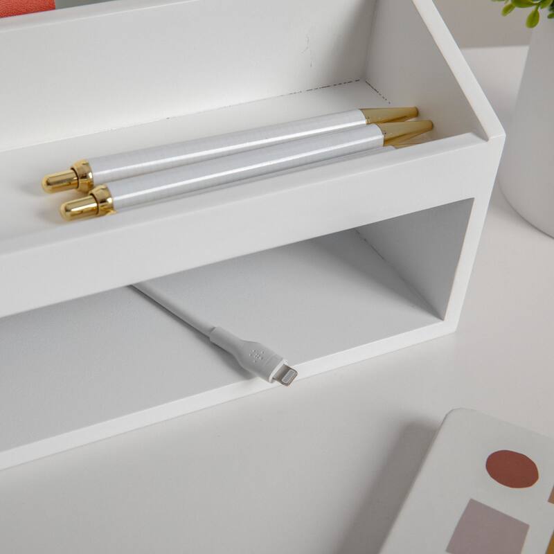 Flash Furniture LY-E20615-WH-MS Weston 6" Tall Office Organizer with