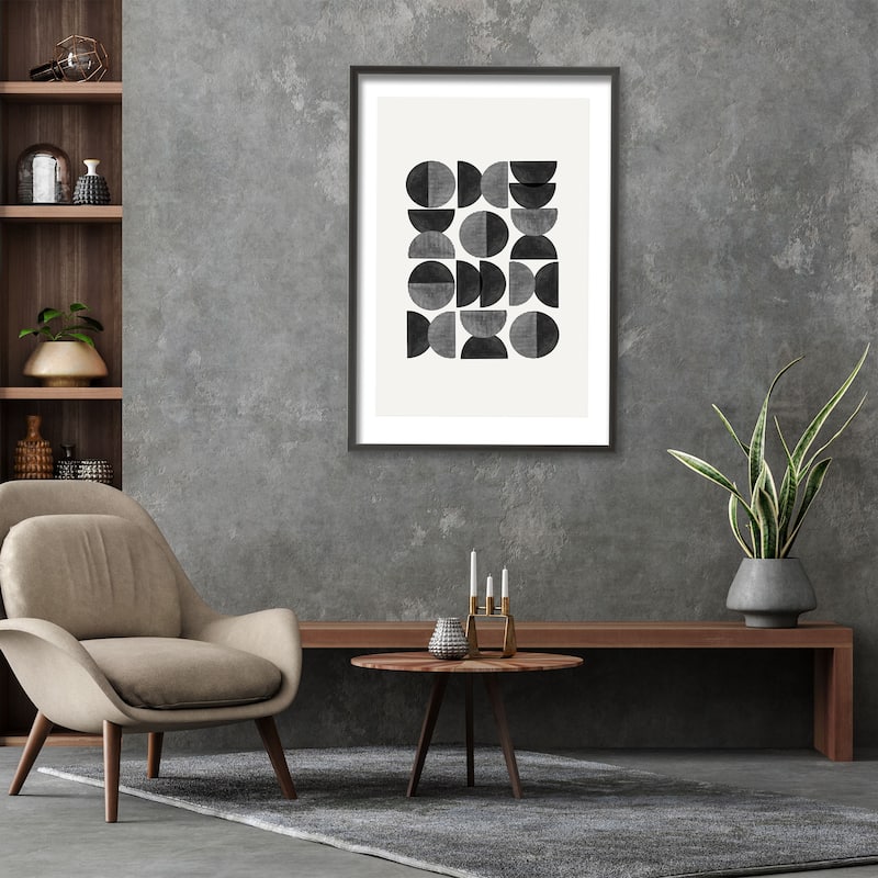"Mid Century, Geometric" Framed Print Wall Art by The Miuus Studio