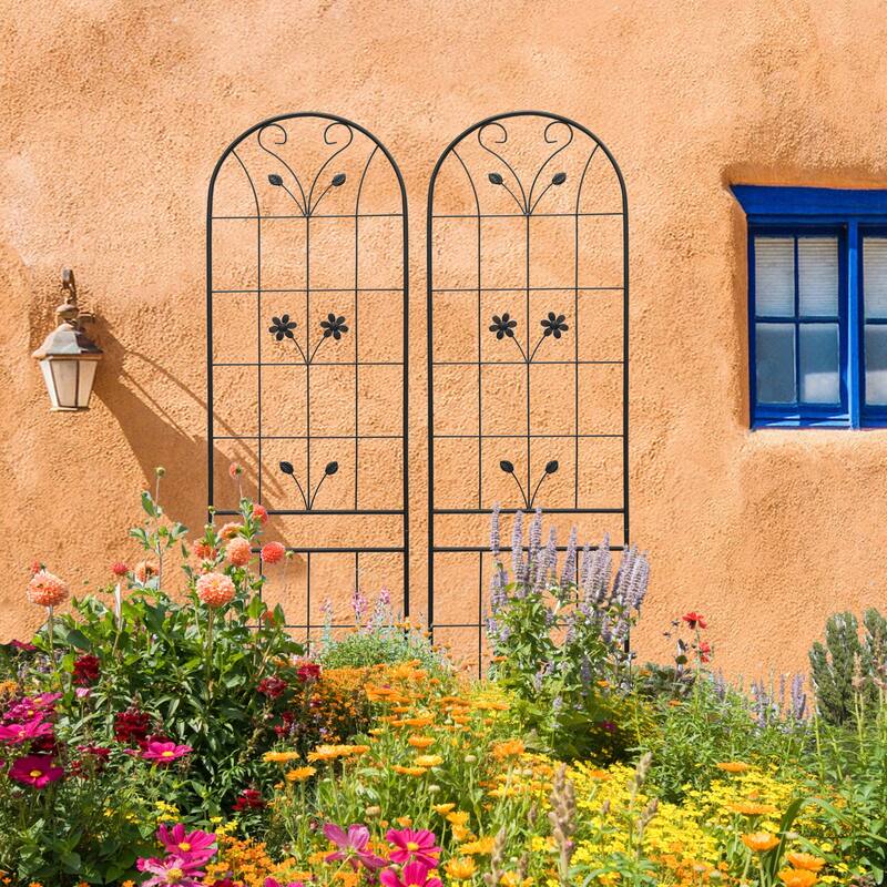 2 Pack Metal Garden Trellis 86.7" x 19.7" Rustproof Trellis for Climbing Plants Outdoor Flower Support