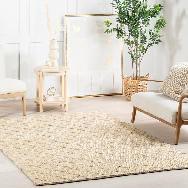 slide 2 of 22, Home Conservatory Tiles Handwoven Jute Area Rug Ivory - 4' x 6' - Rectangle
