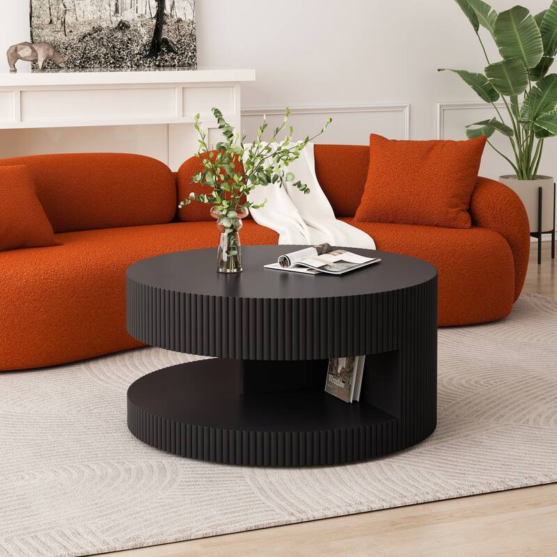 Vertical Stripe Design Coffee Table