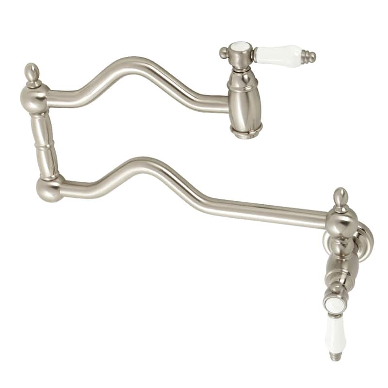 Kingston Brass Bel-Air Wall Mounted Pot Filler Faucet - Brushed Nickel