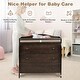 preview thumbnail 29 of 29, Baby Changing Table Infant Diaper with 3 Drawers and Safety Belt-Brown - 35.5" x 23" x 39" (L x W x H)