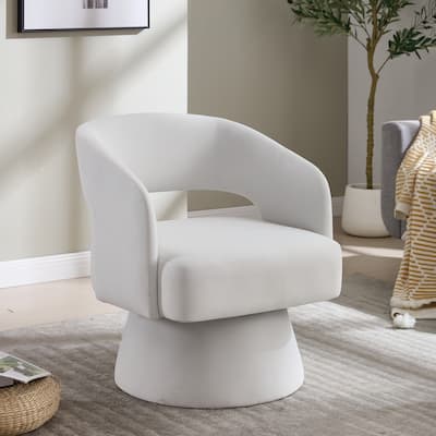 Velvet Accent Armchair 360 Degree Swivel Club Chair for Living Room