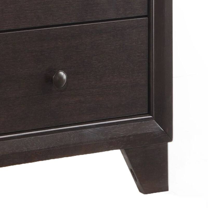 Espresso 2-Drawer Nightstand with Wooden Bracket Legs