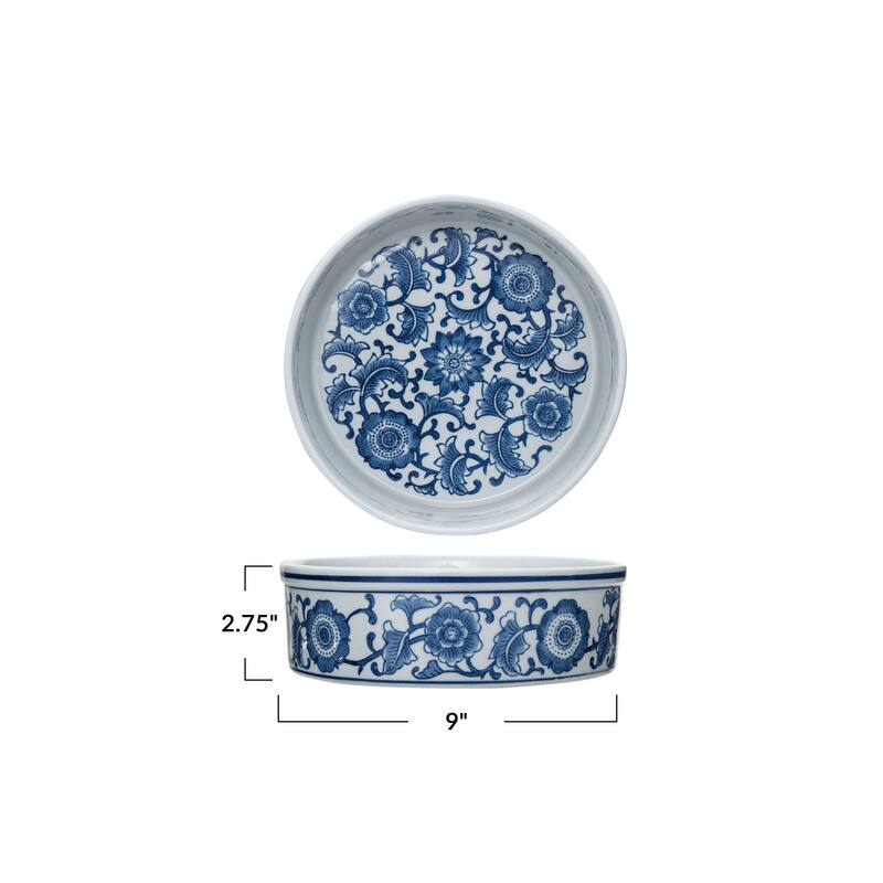 Stoneware Pet Bowl with Design