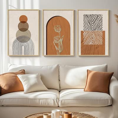 Set of 3 Piece Bohemian Wall Hanging Canvas Paintings Artwork