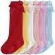 preview thumbnail 1 of 5, CozyWay Baby & Toddler Knee High Bow Socks, Assorted, 6 pair