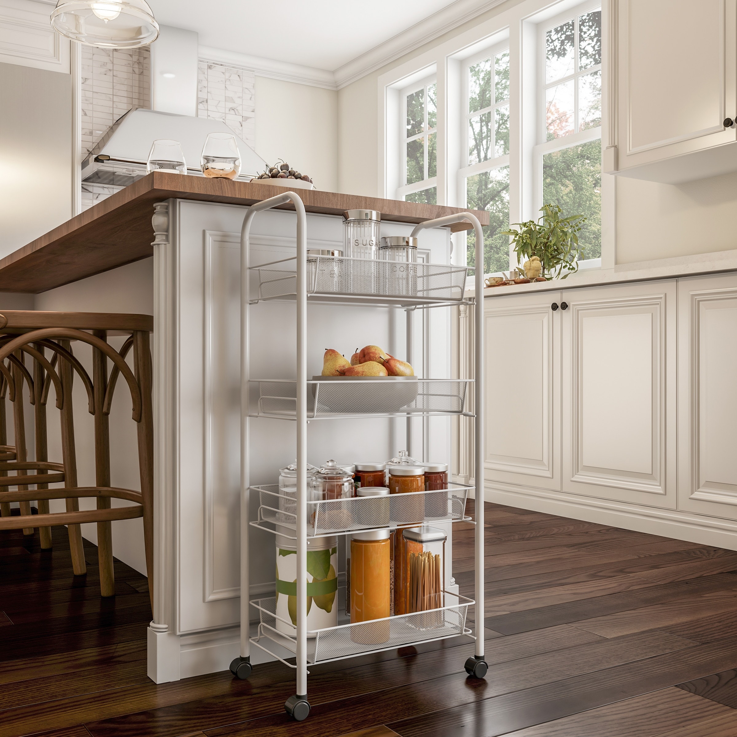 Tiered Narrow Rolling Storage Shelves Mobile Utility Organizer for Kitchen Bathroom Laundry and More by Lavish Home Bed Bath Beyond 25762443