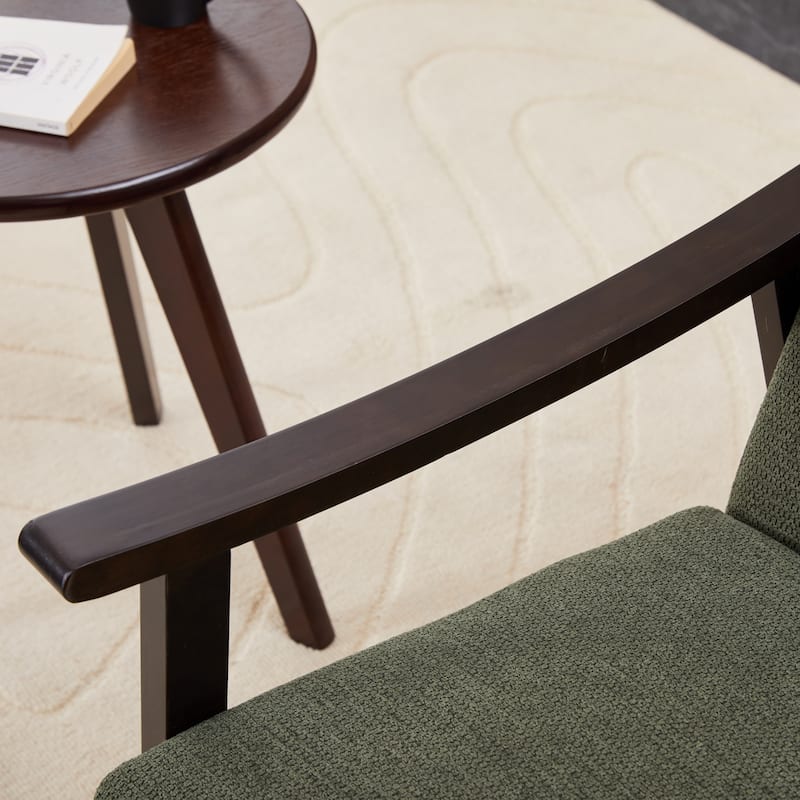 Accent Chair, Mid-Century Modern Armchair with Solid Wood Legs, Reading Leisure Chair with High Back for Living Room