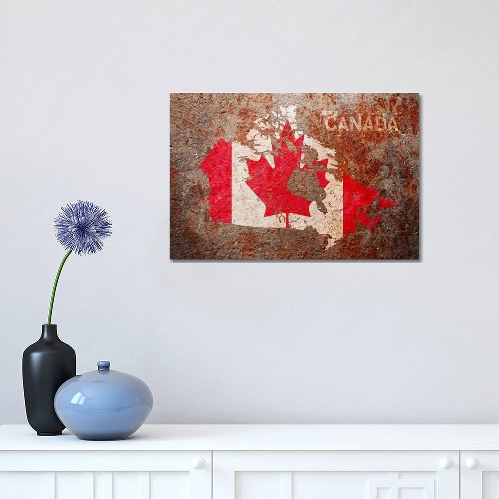 iCanvas "Canada Flag Map" by Michael Tompsett Canvas Print