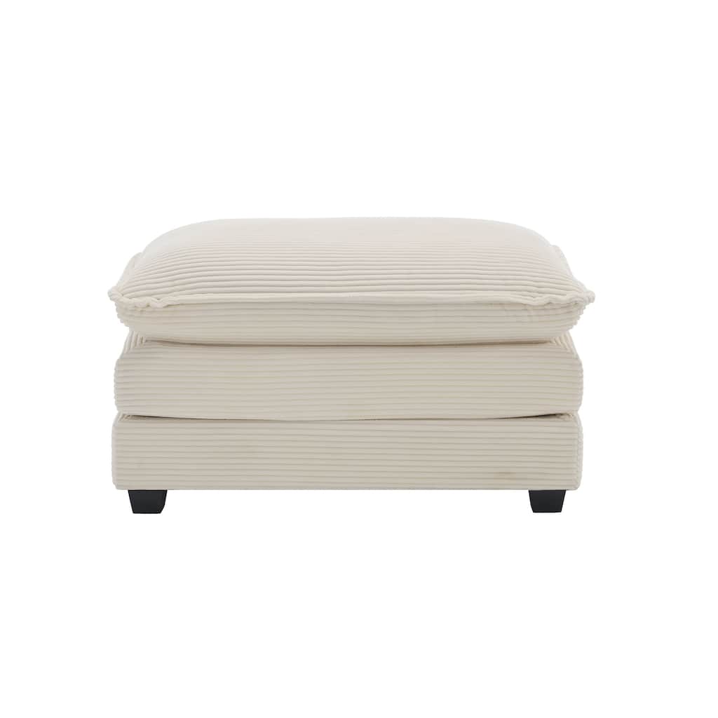 Ottoman Footstool in Corduroy Fabric, Can be Used with 2 Seater Sofas, 3 Seater Sofas and 4 Seater Sofas, Corduroy Fabric