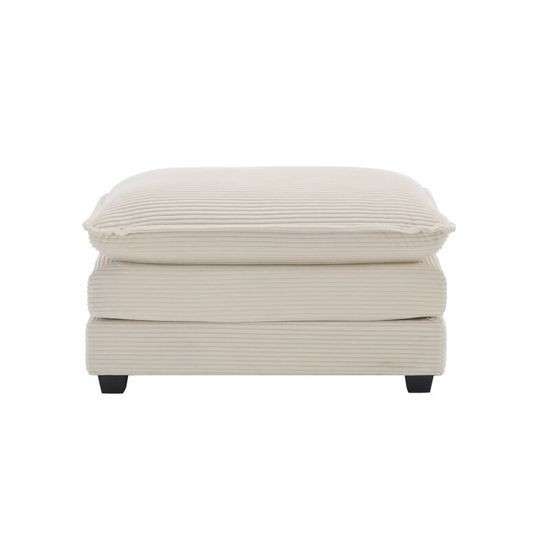 Ottoman Footstool in Corduroy Fabric, Can be Used with 2 Seater Sofas, 3 Seater Sofas and 4 Seater Sofas