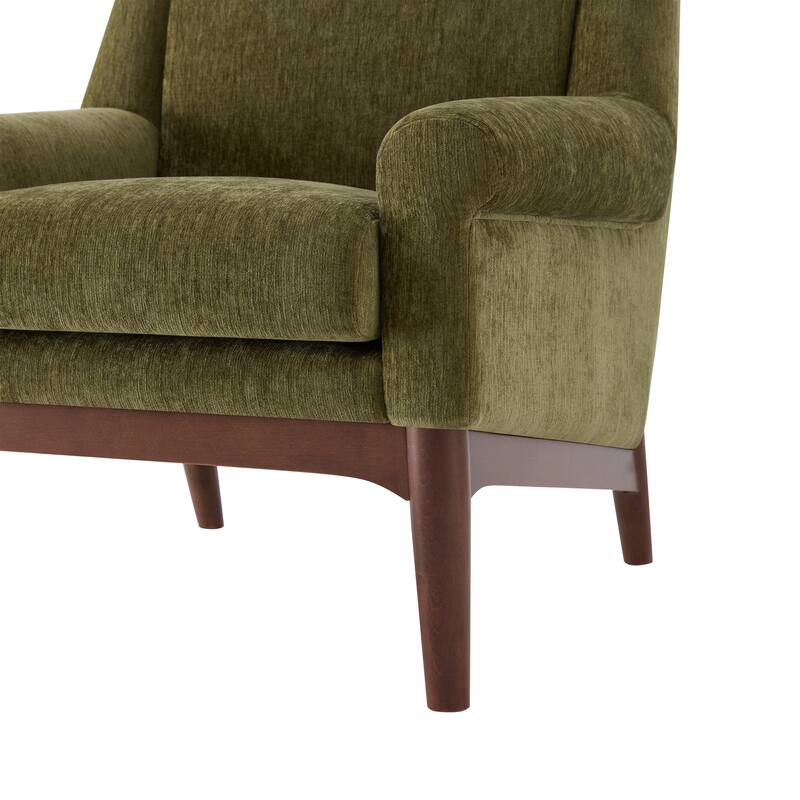 Mid-Century Modern Upholstered Accent Chair with Flared Arms by Harper&Bright Designs