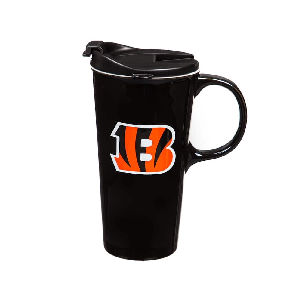 Cincinnati Bengals, 17 oz Ceramic Travel Latte Cup w/ Gift Box