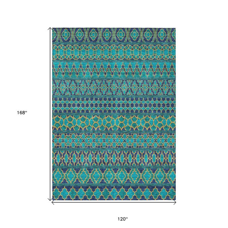 HomeRoots Quatrefoil Transitional Rectangle Outdoor Rug