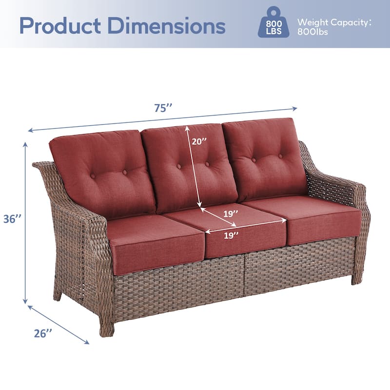 Outdoor Couch 3 Seater Sofa Deep Seat Sofa