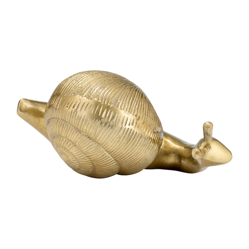 Sagebrook Home 7"L Metal, Decor Snail, Gold, Novelty, 5.5"H, Solid Color - 7.0" x 3.5" x 5.5"