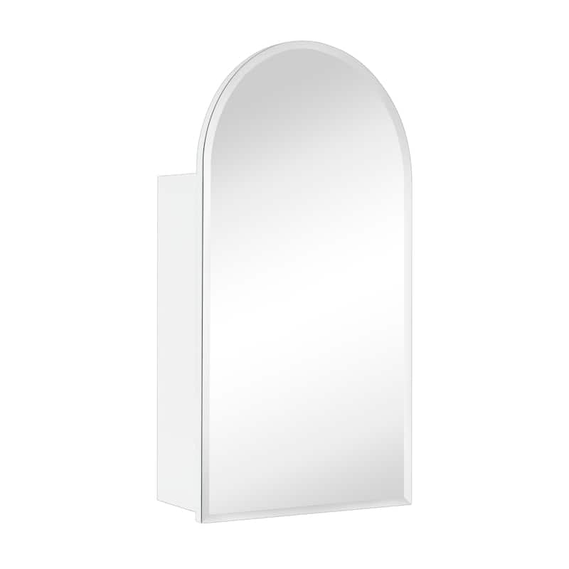 TEHOME Surface and Recessed Mount Frameless Arched Bathroom Medicine Cabinet with Mirror