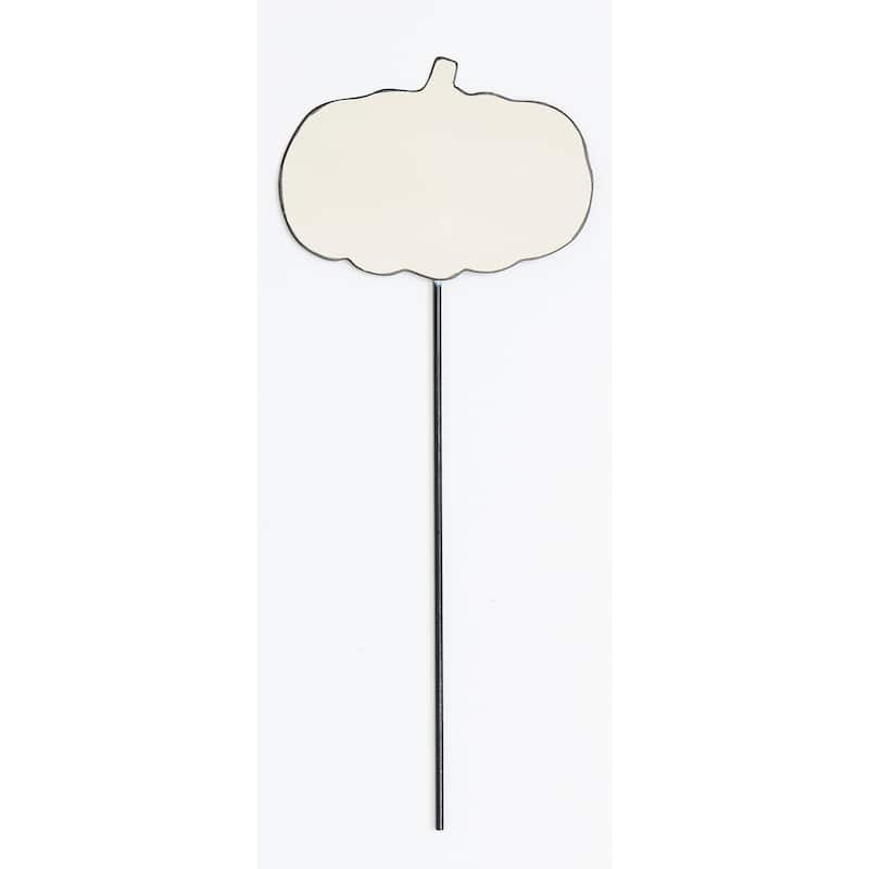 14" Iron Fall White Pumpkin to Personalize Figure Pick, Set of 3 - 14