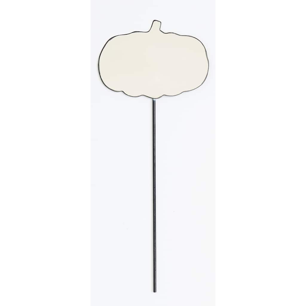 14" Iron Fall White Pumpkin to Personalize Figure Pick, Set of 3 - 14