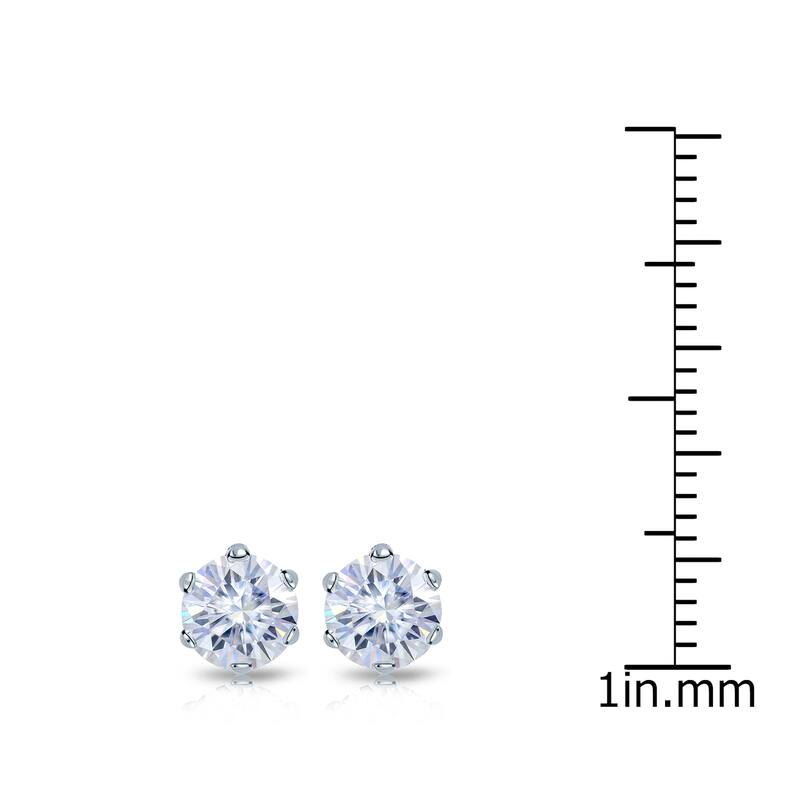 Auriya 1ctw Round Moissanite Stud Earrings 18k Gold - 5 mm