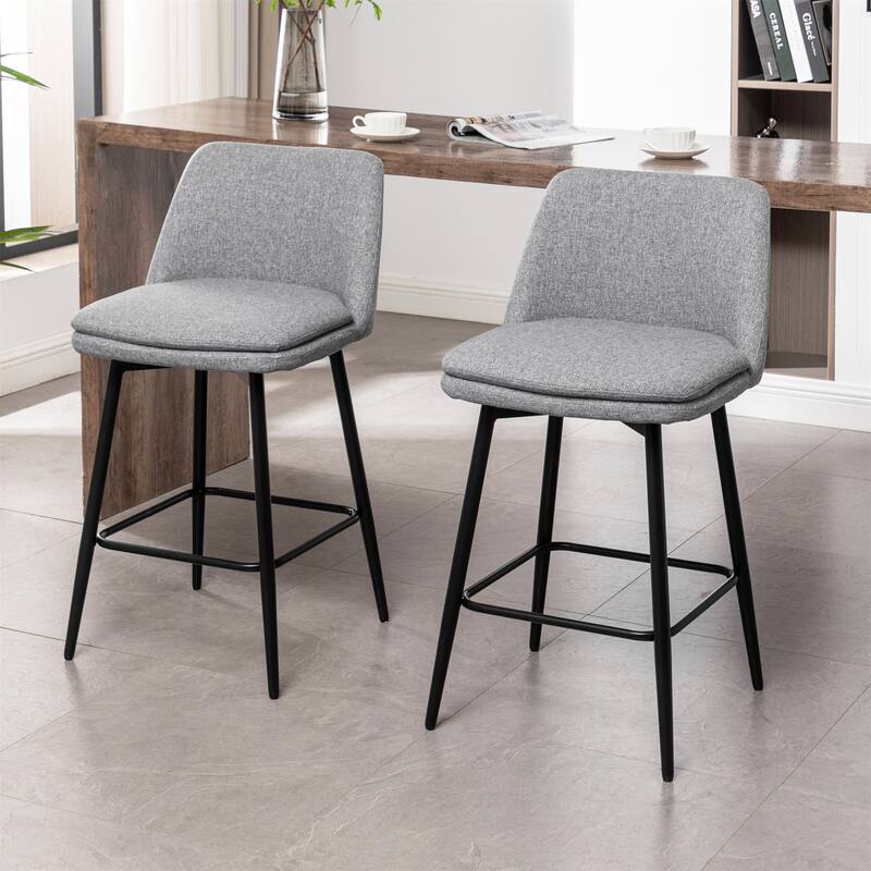 Counter Height Swivel Bar Stools Set of 2 - Light Grey