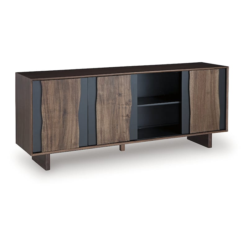 Signature Design by Ashley Welby Brown/Black Accent Cabinet - 71"W x 17"D x 30"H