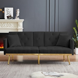 Contemporary Simple Casual Style Foam Filling Velvet Sofa Bed with ...