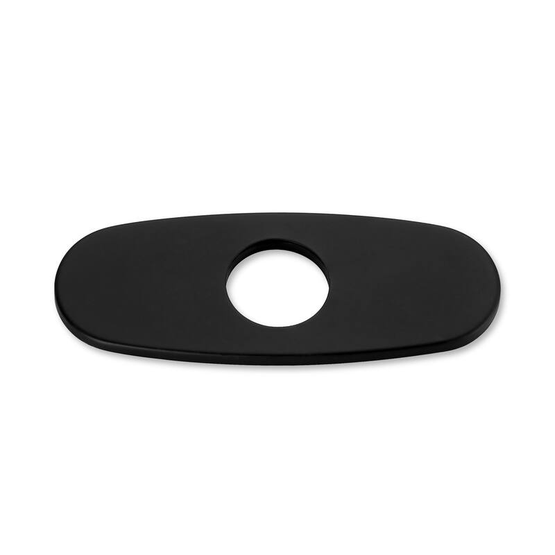 Luxier 6 in Bathroom Sink Faucet Hole Cover Deck Plate Escutcheon - Matte Black