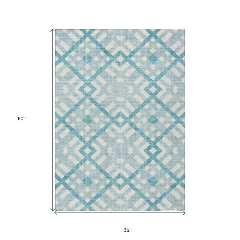 HomeRoots Geometric Transitional Rectangle Outdoor Rug