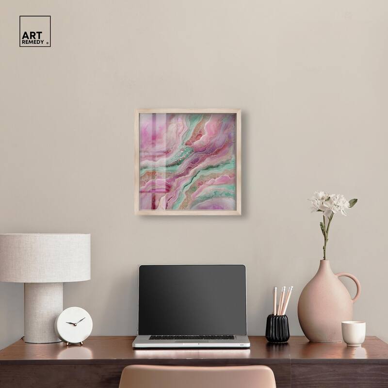 Pink and Mint Crystal IV Shadowbox by Art Remedy
