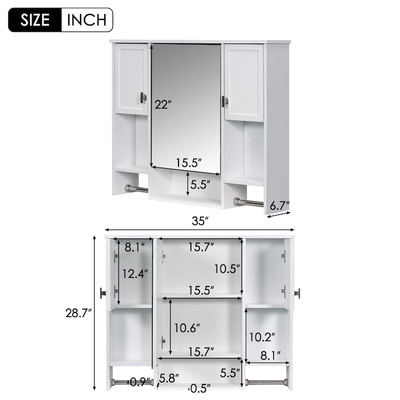 Bathroom Wall Cabinet with Mirror
