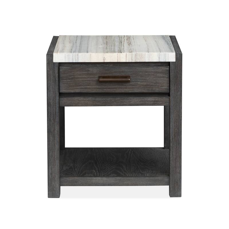 Magnussen Home Plum Creek Ravenwood Black Rectangular End Table - 22''W x 26''D x 24''H